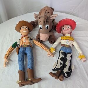 Toy Story Woody, Jessie, and Bullseye Doll Toy Set Disney Thinkway Toys